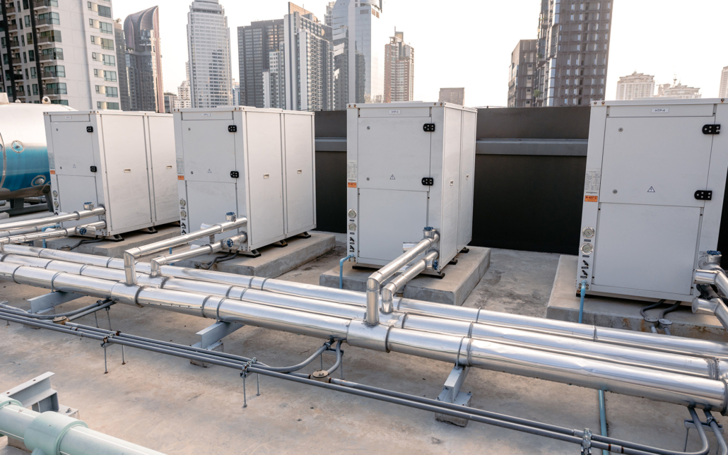 Heat pump Compressor hot water supply by heat exchanger