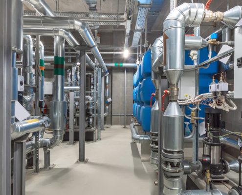 The facility features an extensive network of silver pipes
