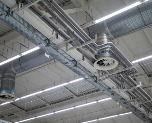 air conditioner on the ceiling for ventilation system