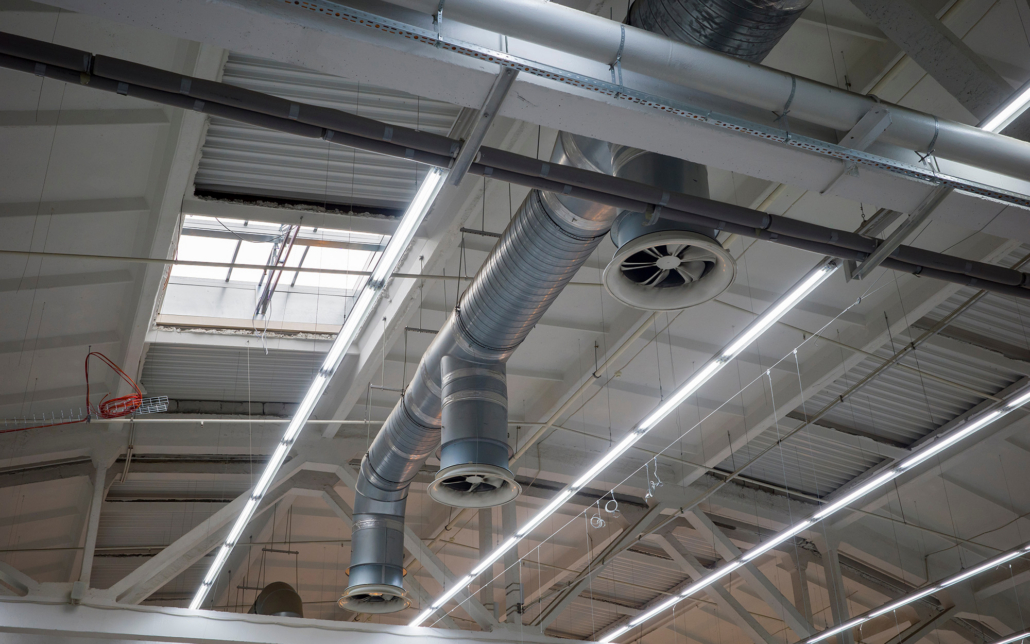 Industrial HVAC System worms eye view