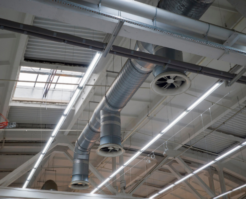 Industrial HVAC System worms eye view
