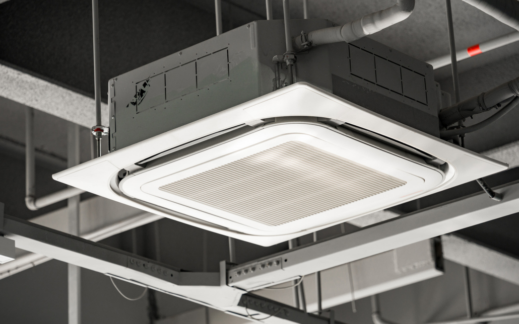 Side view of hvac unit ceiling