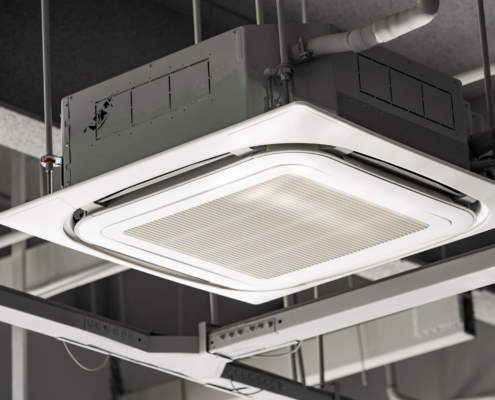 Side view of hvac unit ceiling